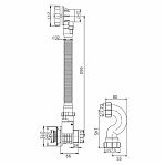 Сифон для ванны автомат Frap F68-29, матовый, современный стиль, оружейная сталь
