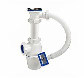 Сифон бутылочный Orio А-4004 для мойки, 40-1 1/2", с гибким переливом, хром