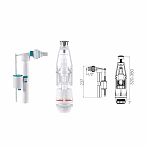 Комплект арматуры Nova 4126 для унитаза, универсальная 1/2", однорежимная, пластик