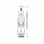 Арматура для бачка унитаза Nova 4803, универсальная, однокнопочная, нижняя подводка