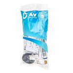 Комплект арматуры AV Engineering AVE129700BL для унитаза, нижний подвод, 1/2", кнопка хром