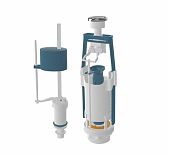 Арматура для бачка унитаза Nova 4123, с однокнопочным выпуском, нижний клапан 1/2", хром