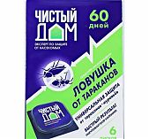 Ловушка для тараканов и муравьев Чистый дом, инсектицидная, 6 дисков