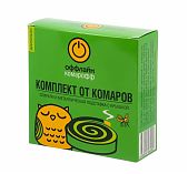 Комплект от комаров Оффлайн Комарофф, спирали и металлическая подставка с крышкой, в упаковке 10 штук