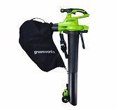 Воздуходувка-пылесос аккумуляторная Greenworks G40ABVIIK5, 40В, 1 акк. х 5,0 Ah+з.у