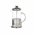 Френч-пресс Daniks Штрих, объем 1 литр, стекло, нержавеющая сталь, серебристый