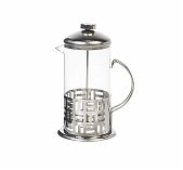 Френч-пресс Daniks Штрих, объем 1 литр, стекло, нержавеющая сталь, серебристый