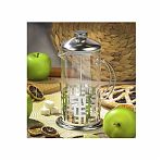 Френч-пресс Daniks Штрих, объем 1 литр, стекло, нержавеющая сталь, серебристый