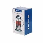 Френч-пресс Daniks Штрих, объем 1 литр, стекло, нержавеющая сталь, серебристый