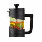 Френч-пресс Mallony La Caffetteria 108409, 800 мл, черный, стекло, нержавеющая сталь