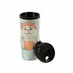 Термокружка Daniks Кот YYCF001-ct, пластиковый корпус и колба, цвет голубой, объем 380 мл