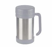 Термос Mallony Valente, широкое горло, ручка, серый, объем 0.5 л