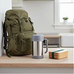 Термос Mallony Valente, широкое горло, ручка, серый, объем 0.5 л