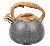 Чайник нержавеющая сталь Катунь soft touch Гранит, 447815, со свистком, серый, индукция, 2.8 л