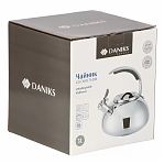Чайник нержавеющая сталь Daniks Expert GS-04590, 480194, со свистком, зеркальный, индукция, 3 л