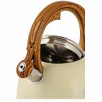 Чайник нержавеющая сталь Daniks GS-04083C 480191, со свистком, слоновая кость, индукция, 3.4 л