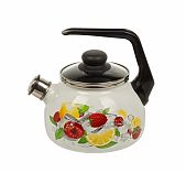 Чайник эмалированный СтальЭмаль, Лимон 506138, со свистком, ручка консольная, индукция, 2 л