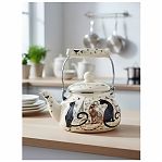 Чайник эмалированный Agness Парижские коты 934-391, индукция, 2.5 л