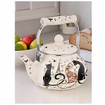 Чайник эмалированный Agness Парижские коты 934-391, индукция, 2.5 л