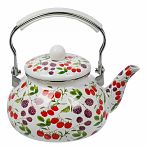 Чайник эмалированный Daniks Ягоды 508152, углеродистая сталь, 2.5 л, индукция