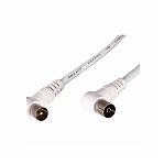 Шнур TV PLUG - TV JACK, 3.0 м, угловой, белый, REXANT 18-0024