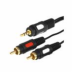 Шнур 3.5 Stereo Plug - 2RCA Plug 1.5М (GOLD) REXANT 17-4232