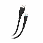 Кабель GFPower F16T, индикация USB Type-C 1 м, 3,6 A, черный ПВХ GF-F16T-BLK