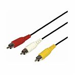 Кабель для передачи аналогового видео и аудиосигнала 3RCA - 3RCA тюльпан, различные цвета, 1.5 м