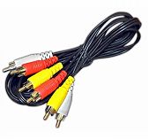 Кабель для передачи аналогового видео и аудиосигнала 3RCA - 3RCA тюльпан, различные цвета, 1.5 м