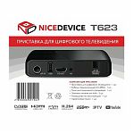 Приставка для цифрового телевидения Nice Device T623, DVB-T2, DVB-C, IPTV, USB, цвет черный