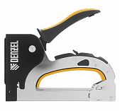 Степлер мебельный Denzel 40211,  тип 53, 4-14 мм, стальной корпус, регулировка силы удара, быстрая загрузка