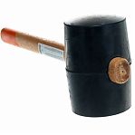 Киянка резиновая Sparta 11161, черная резина, с деревянной рукояткой, 1130 гр