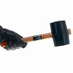 Киянка резиновая Sparta 11161, черная резина, с деревянной рукояткой, 1130 гр