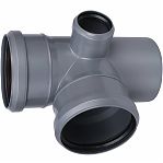 Крестовина двухплоскостная правая 87 гр. Sinikon 512035.R, 110х110х50 мм, полипропилен, цвет серый