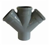 Крестовина канализационная 110х110х110х45°, одноплоскостная, толщина стенки 2.7 мм