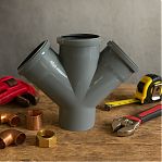 Крестовина канализационная 110х110х110х45°, одноплоскостная, толщина стенки 2.7 мм