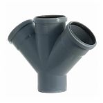 Крестовина канализационная 110х110х110х45°, одноплоскостная, толщина стенки 2.7 мм