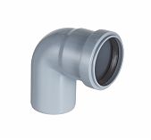 Отвод для внутренней канализации D 50 х 87"30, полипропилен, раструбное соединение, серый