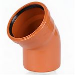 Отвод канализационный 45 гр. Sinikon 20120.R.B, диаметр 110 мм, красный