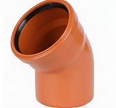 Отвод канализационный 45 гр. Sinikon 20120.R.B, диаметр 110 мм, красный
