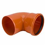 Отвод канализационный 87 гр. Sinikon 20140.R.B, диаметр 110 мм, красный