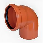 Отвод канализационный 87 гр. Sinikon 20140.R.B, диаметр 110 мм, красный