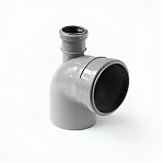 Отвод с фронтальным патрубком канализационный 90 гр. Sinikon 551001.R диаметр 50 мм, полипропилен, серый