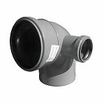 Отвод с фронтальным патрубком канализационный 90 гр. Sinikon 551001.R диаметр 50 мм, полипропилен, серый