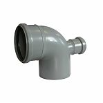 Отвод с фронтальным патрубком канализационный 90 гр. Sinikon 551001.R диаметр 50 мм, полипропилен, серый