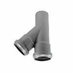 Тройник для внутренней канализации Синикон 508013R,  диаметр 50х50 мм, отвод под 45 градусов, серый