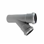 Тройник для внутренней канализации Синикон 508013R,  диаметр 50х50 мм, отвод под 45 градусов, серый