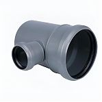 Тройник канализационный 87 гр. Sinikon 510035R, диаметр 110х50 мм, серый