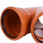 Тройник канализационный 45 гр. Sinikon 20300.R.B, диаметр 110х110 мм, красный