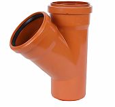 Тройник канализационный 45 гр. Sinikon 20300.R.B, диаметр 110х110 мм, красный